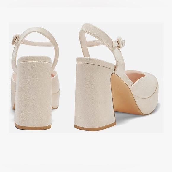 NEW Chunky Platform High Heels Closed Toe Ankle Strap Pumps Wedding Shoes 9.5 - Picture 5 of 7